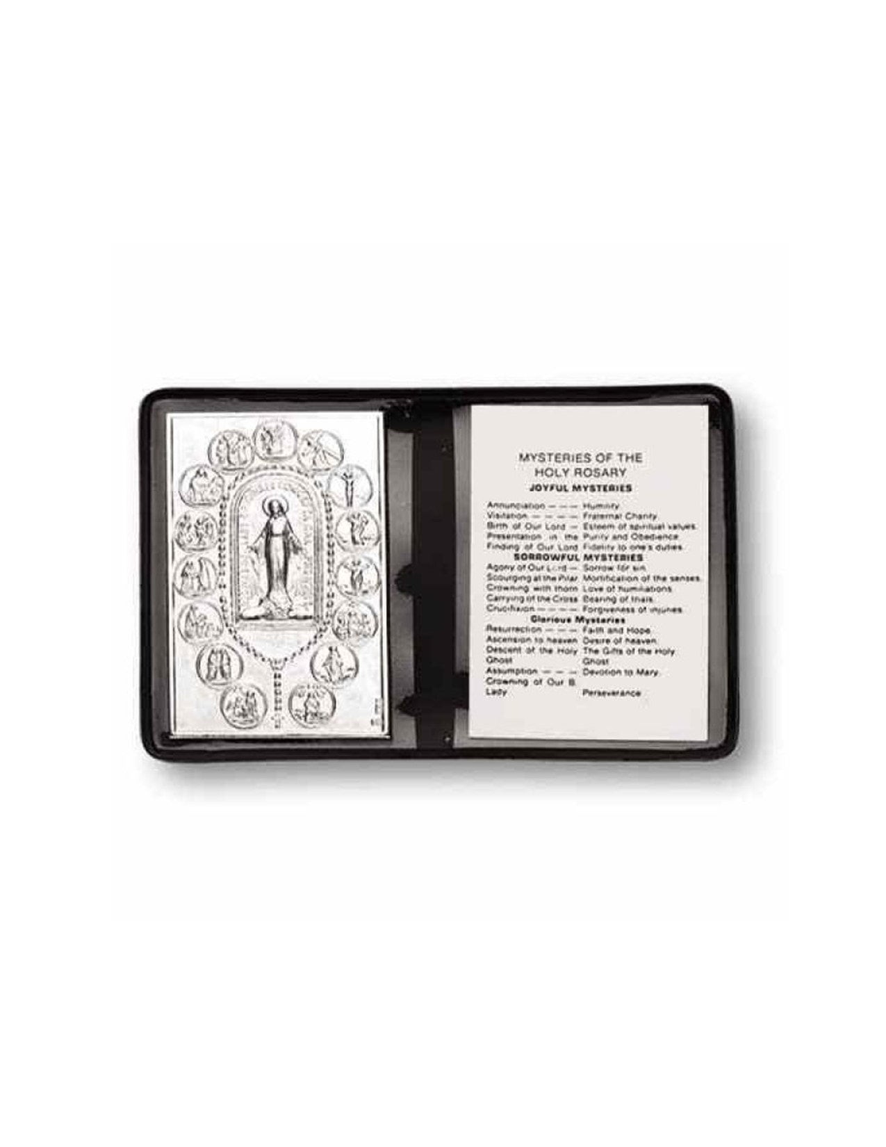 15 Mysteries of the Rosary Mini Metal Plaque Folder | Custom Rosaries ...